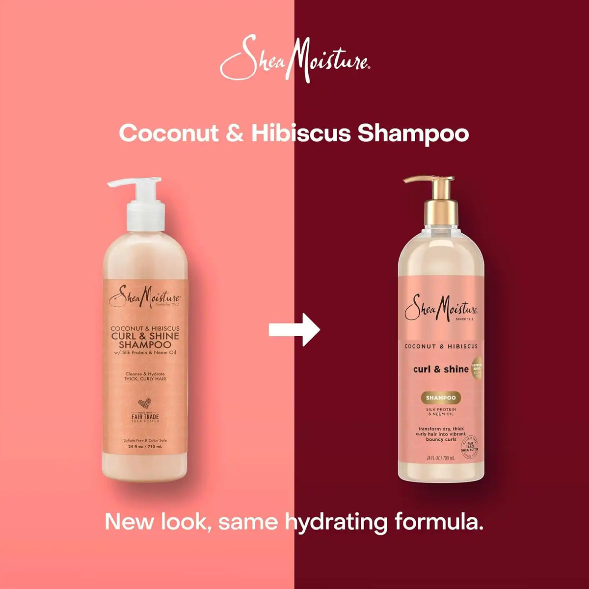 Shea Moisture Coconut & Hibiscus Shampoo for Curly Hair Hydrating 24oz