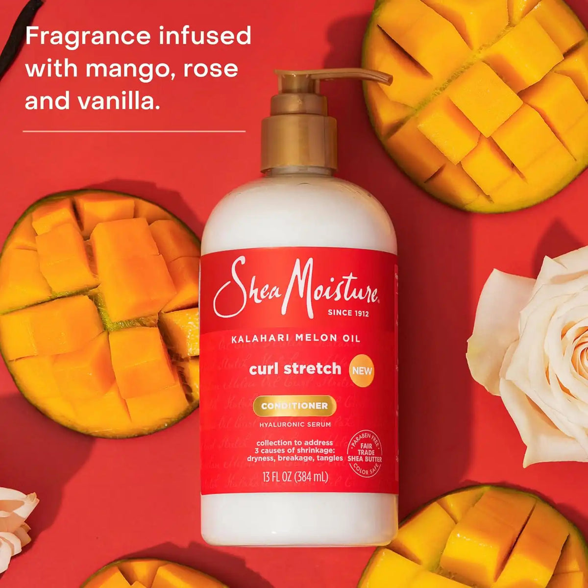 Shea Moisture Curl Stretch Conditioner Kalahari Melon Oil Infused with Hyaluronic Serum, Hydration Hero Deeply Moisturizes and Repairs Damage, for Easy Detangling and Styling, 13 Fl Oz (Pack of 12)