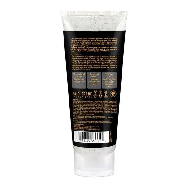 Sheamoisture Facial Wash and Scrub for Blemish Prone Skin African Black Soap to Clarify Skin 4 oz