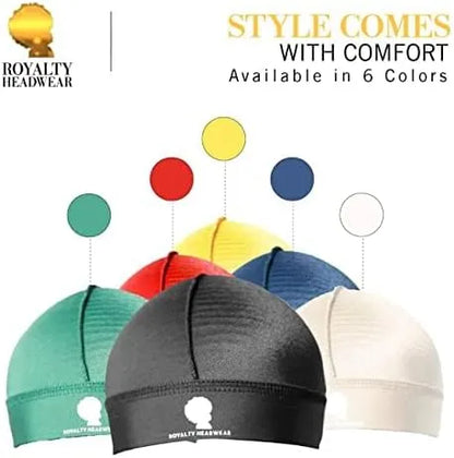 Royalty Headwear Silky Wave Cap for 360, 540 & 720 Waves, Soft Breathable Durag Skull Cap Beanie for Men