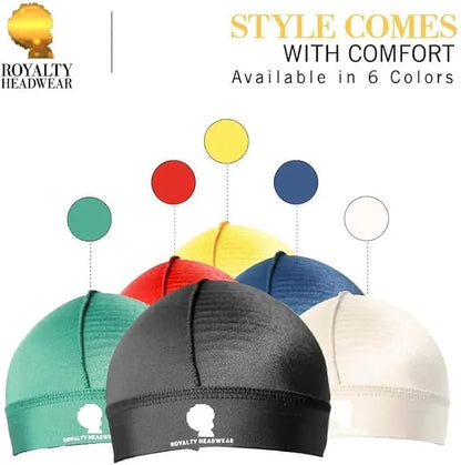 Royalty Headwear Silky Wave Cap for 360, 540 & 720 Waves, Soft Breathable Durag Skull Cap Beanie for Men