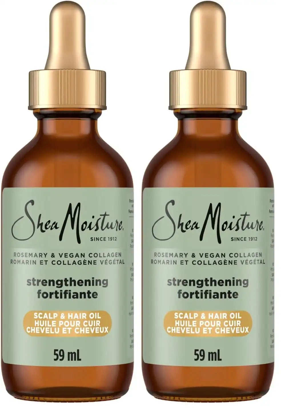 SheaMoisture Strengthening Scalp & Oil Rosemary & Vegan Collagen To Protect The Scalp And Strengthen Hair ScalpBoost Technology For A Cooling Sensation With ScalpBoost Technology 2 Fl Oz,(Pack of 2)