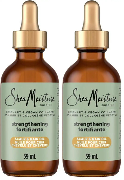 SheaMoisture Strengthening Scalp & Oil Rosemary & Vegan Collagen To Protect The Scalp And Strengthen Hair ScalpBoost Technology For A Cooling Sensation With ScalpBoost Technology 2 Fl Oz,(Pack of 2)