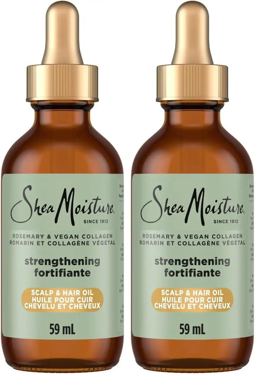 SheaMoisture Strengthening Scalp & Oil Rosemary & Vegan Collagen To Protect The Scalp And Strengthen Hair ScalpBoost Technology For A Cooling Sensation With ScalpBoost Technology 2 Fl Oz,(Pack of 2)