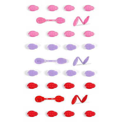 Confidence by GaBBY Goodwin - Little Lady GaBBY Bows - Non-Slip Barrettes – Patented Double Sided Snap – 30 Pack – 3 Ladybug Colors