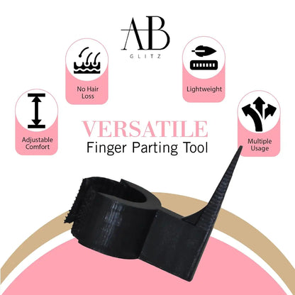 Royalty Headwear The Braid Aid Adjustable Finger Tool - Stitch Braiding Tool, Lightweight Hair Separating Comb - Great for Any Hair Type - Pack of 4