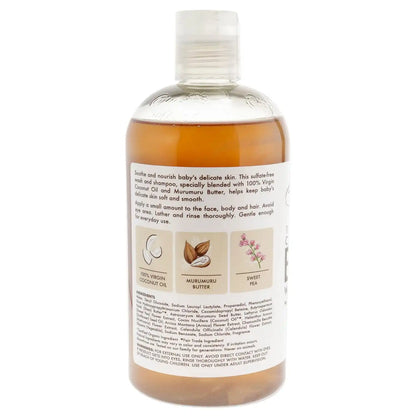 SheaMoisture Baby Wash and Shampoo 100% Virgin Coconut Oil for Baby Skin Cruelty Free Skin Care 13 oz (Pack of 2)