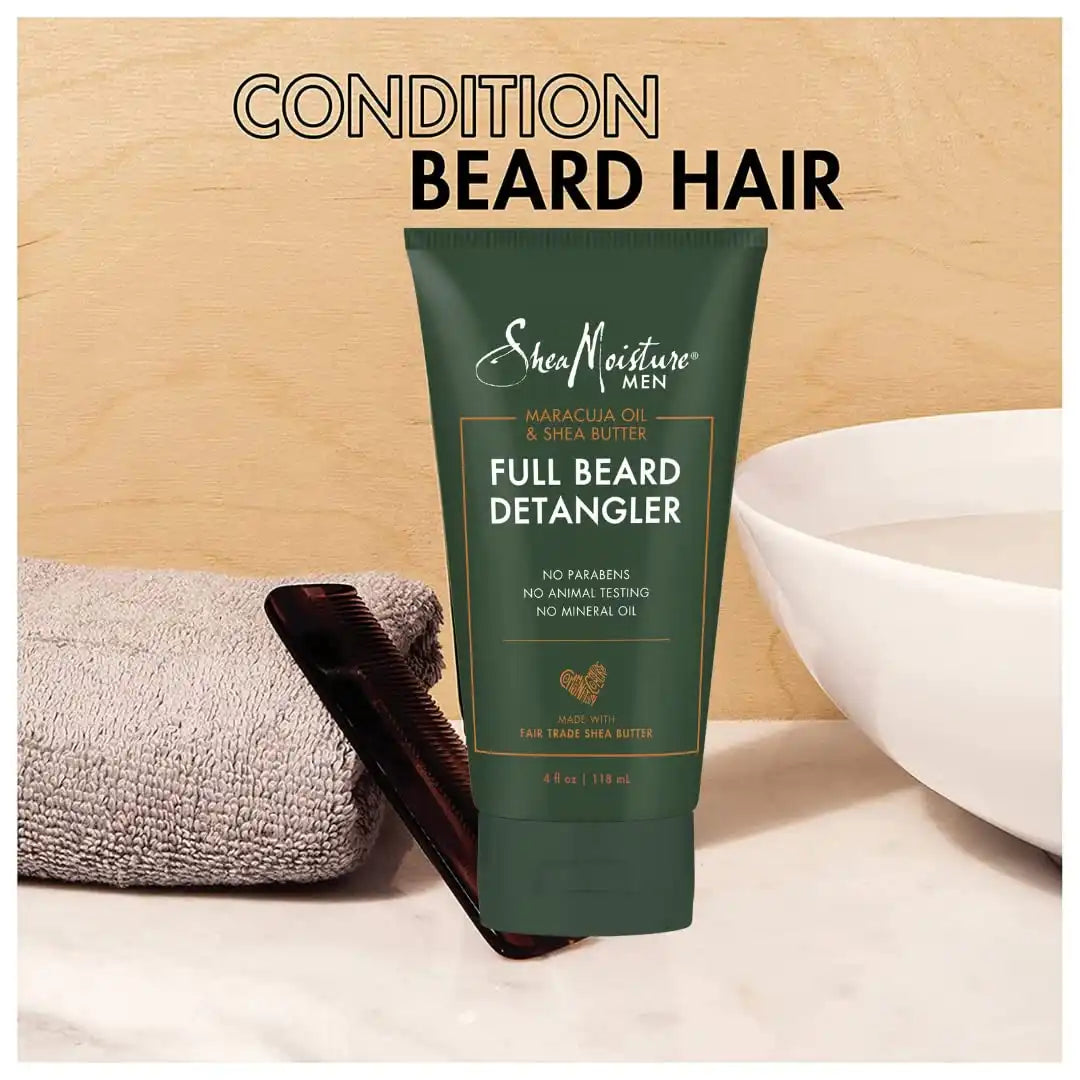 SheaMoisture Beard Conditioner, Full Beard Detangler for Full Beards, Maracuja Oil and Shea Butter, Paraben Free, 4 oz