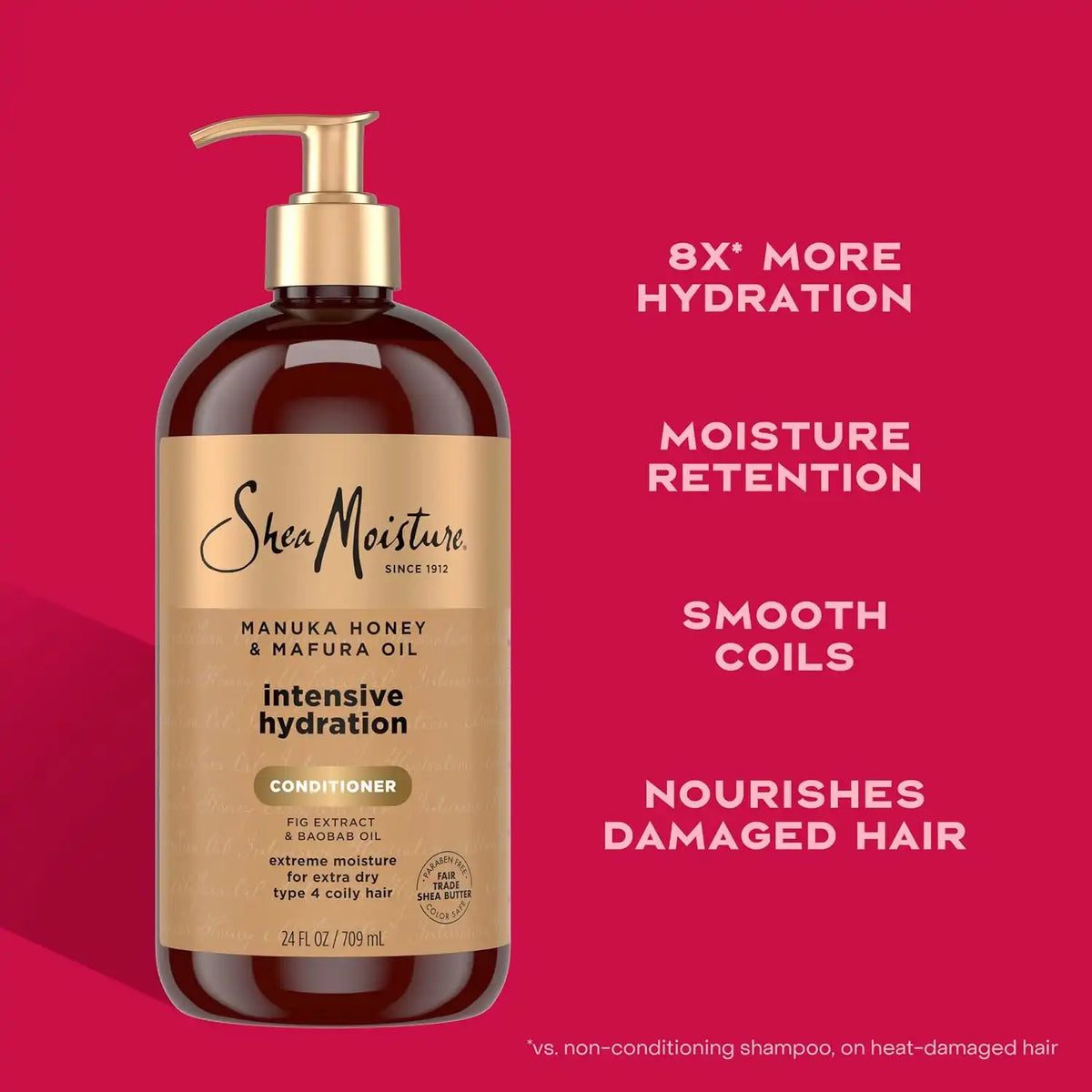 Shea Moisture Intensive Hydration Conditioner for Dry, Damaged Hair Manuka Honey and Mafura Oil deep moisturizing conditioner 24oz
