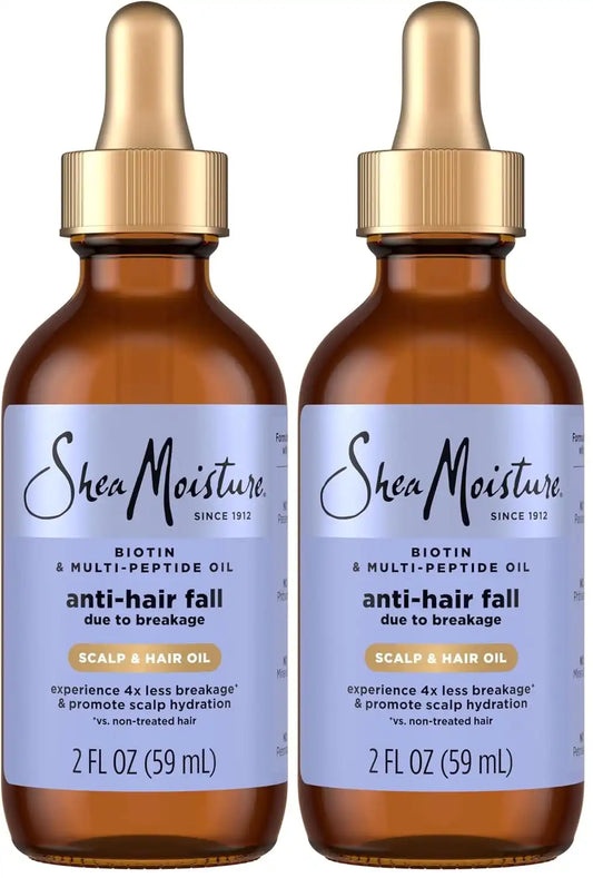 SheaMoisture Scalp & Hair Oil, Anti-Hair Fall for Healthy Looking and Moisturized Scalp, with Biotin & Multi-Peptide ScalpBoost Technology, 2 oz,(Pack of 2)