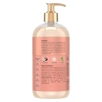 SheaMoisture Shampoo Coconut and Hibiscus,for Thick,Curly Hair,to Cleanse & Hydrate,24 oz,(Pack of 2)
