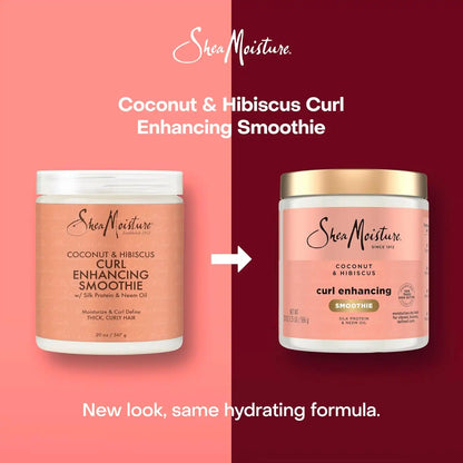 Shea Moisture Curl Enhancing Smoothie Hair Cream for Thick, Curly Hair Coconut and Hibiscus Sulfate Free and Paraben Free Curl Cream 20 oz