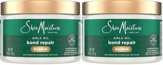 SheaMoisture Bond Repair Masque Amla Oil Deeply Moisturizes and Visibly Repairs Damage with Hydroplex Technology and Amla Oil for Stronger Hair with Restorative HydroPlex Infusion 11 oz,(Pack of 2)