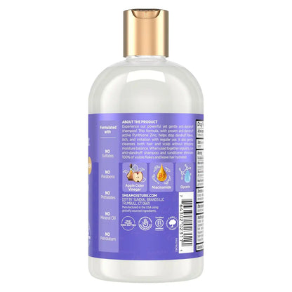 SheaMoisture Anti-Dandruff Shampoo Apple Cider Vinegar & Salicylic Acid For Removing Buildup System For A Healthier Scalp 13 Oz,(Pack of 2)