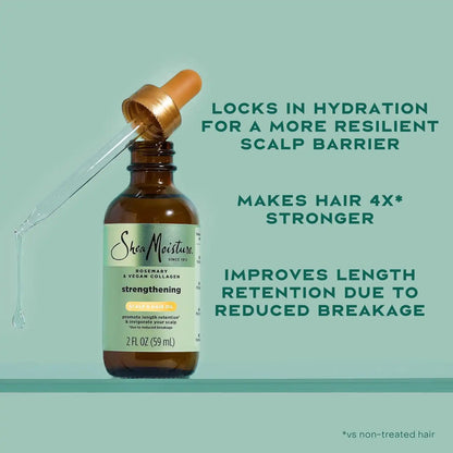 Shea Moisture Strengthening Scalp & Hair Oil Rosemary & Vegan Collagen to Protect Scalp & Strengthen Hair W/ScalpBoost Technology For A Cooling Sensation W/ScalpBoost Technology, 2 Fl Oz (Pack of 12)