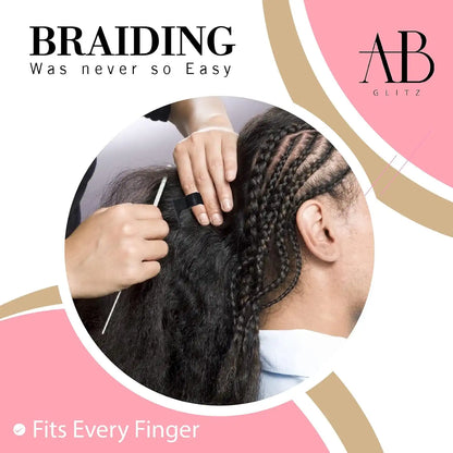 Royalty Headwear The Braid Aid Adjustable Finger Tool - Stitch Braiding Tool, Lightweight Hair Separating Comb - Great for Any Hair Type - Pack of 4