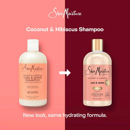 Shea Moisture Curl and Shine Coconut Shampoo Coconut & Hibiscus for Curly Hair Paraben Free Shampoo 13 oz (Pack of 4)