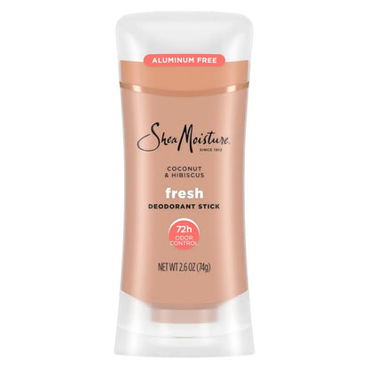 SheaMoisture Deodorant Stick 72h Odor Control Coconut & Hibiscus Fresh Aluminum Free, 2.6 Ounce (Pack of 12)
