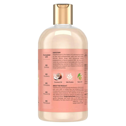 Shea Moisture Curl and Shine Coconut Shampoo Coconut & Hibiscus for Curly Hair Paraben Free Shampoo 13 oz (Pack of 4)
