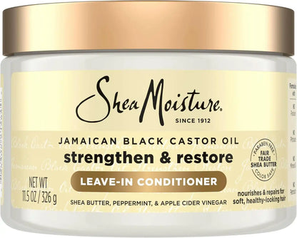 Shea Moisture Jamaican Black Castor Oil Leave In Conditioner 100% Pure Jamaican Black Castor Oil For Damaged Hair to Soften and Detangle Hair 11.5 oz (Pack of 12)