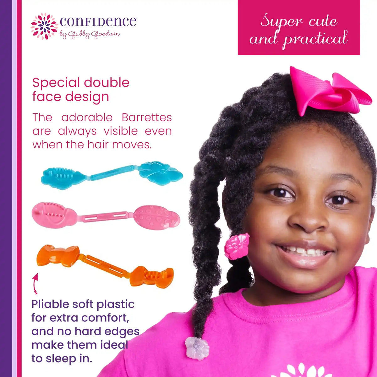 Confidence by GaBBY Goodwin - All GaBBY Bows Bundle - Non-Slip Barrettes – Bows that Stay in Place and Don't Slide Out – Double Sided Snap – 140 Pack – 14 Colors