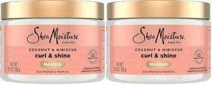 SheaMoisture Hair Mask Coconut & Hibiscus for Dry Curls Hair Mask with Shea Butter 11.5 oz, (Pack of 2)
