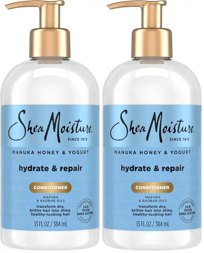SheaMoisture Hydrate & Repair Conditioner for Damaged Hair Manuka Honey & Yogurt Shea Butter 13 oz (Pack of 2)