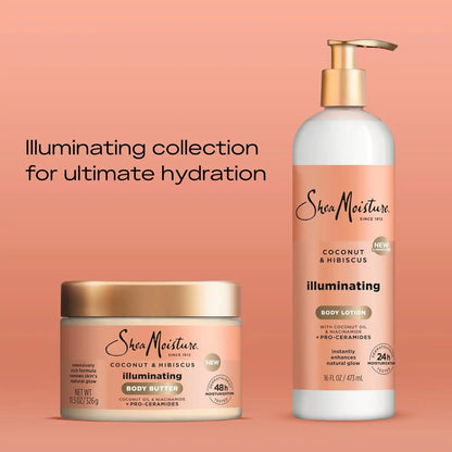 Shea Moisture Illuminating Body Lotion Coconut & Hibiscus 16oz