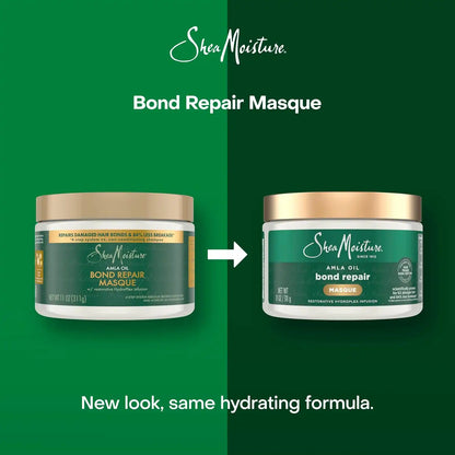 SheaMoisture Bond Repair Masque Amla Oil Deeply Moisturizes and Visibly Repairs Damage with Hydroplex Technology and Amla Oil for Stronger Hair with Restorative HydroPlex Infusion 11 oz,(Pack of 2)