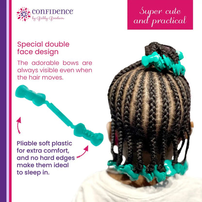 Confidence - GaBBY Bow Daddy's Girl Design - Patented Non-Slip Barrettes – 60 Pack – 6 Bow Colors