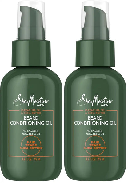 SheaMoisture Beard Conditioning Oil for a Full Beard Maracuja Oil and Shea Butter to Moisturize and Soften 3.2 oz,(Pack of 2)