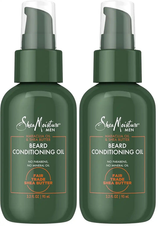 SheaMoisture Beard Conditioning Oil for a Full Beard Maracuja Oil and Shea Butter to Moisturize and Soften 3.2 oz,(Pack of 2)