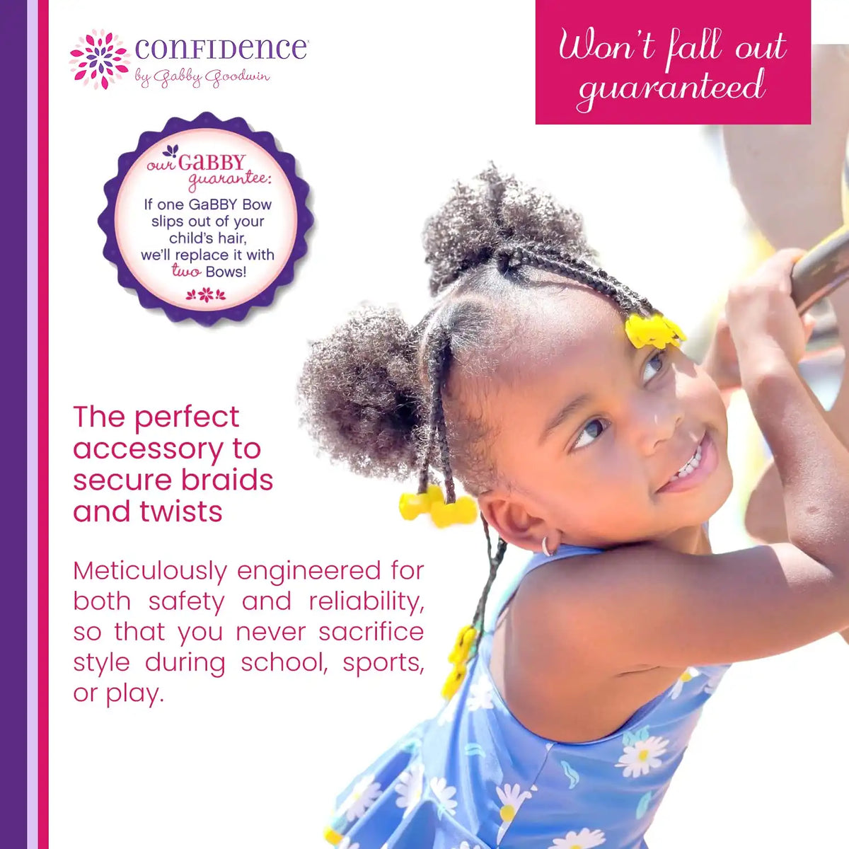 Confidence - GaBBY Bow Sweet Pea Design - Patented Non-Slip Barrettes – 50 Pack – 5 Flower Colors