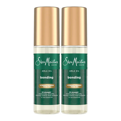 SheaMoisture Bonding Oil Amla Oil To Protect,Strengthen And Smooth Hair With Amla-Oil And Fair-Trade Shea Butter With 5X Strength-And 24-Hour Frizz & Humidity Control 3.3 Fl Oz,(Pack of 2)