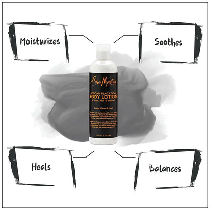 Sheamoisture Soothing Body Lotion for Troubled Skin African Black Soap Lotion with Shea Butter 13 oz