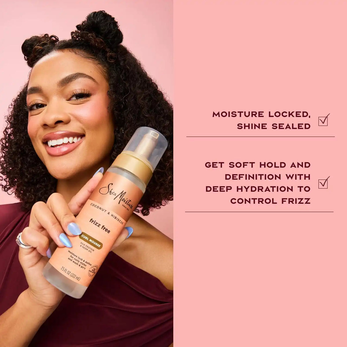 SHEA MOISTURE Sheamoisture Coconut & Hibiscus Frizz-free Curl Mousse - 7.5 Fl Oz, 7.5 Oz (290612 )