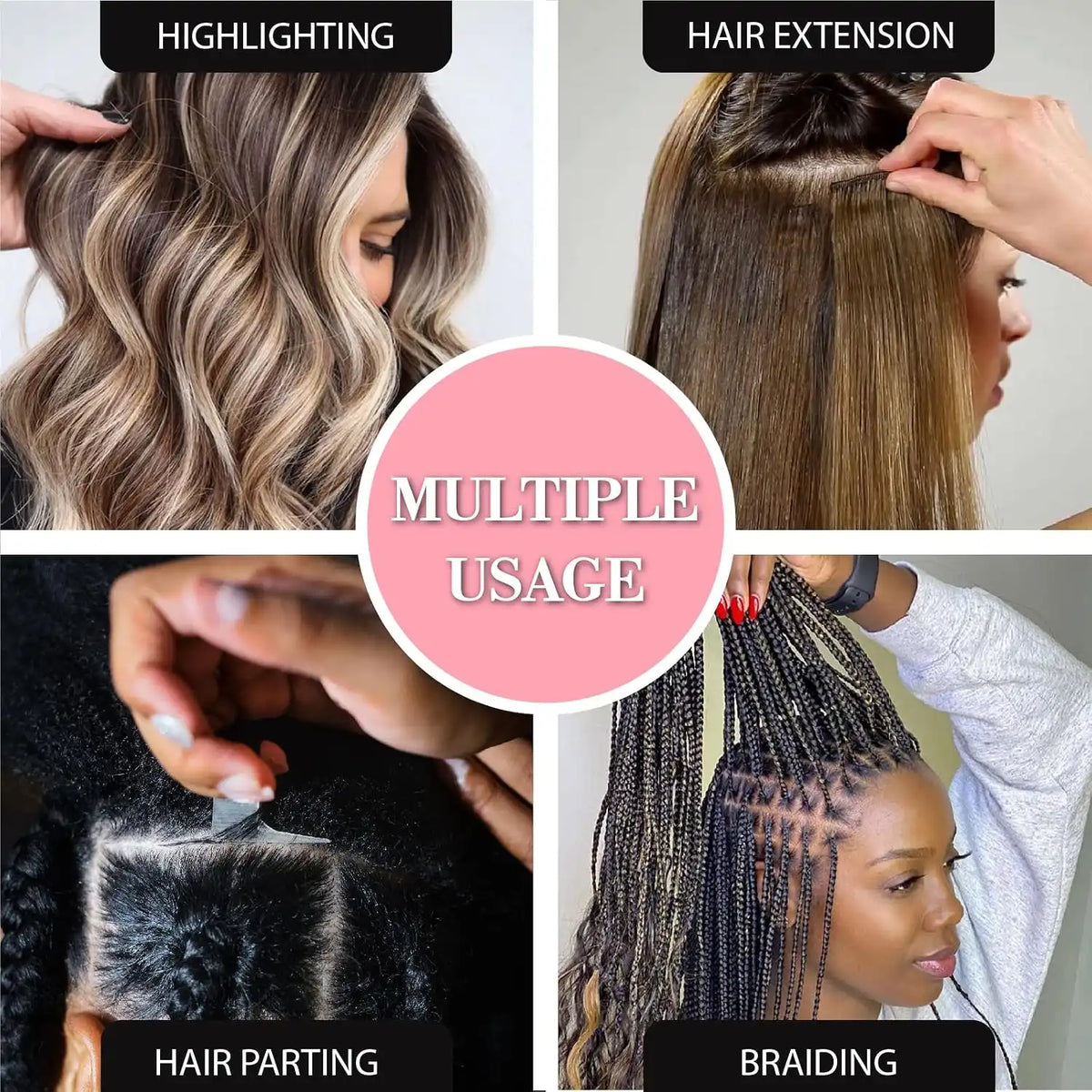Royalty Headwear The Braid Aid Adjustable Finger Tool - Stitch Braiding Tool, Lightweight Hair Separating Comb - Great for Any Hair Type - Pack of 2