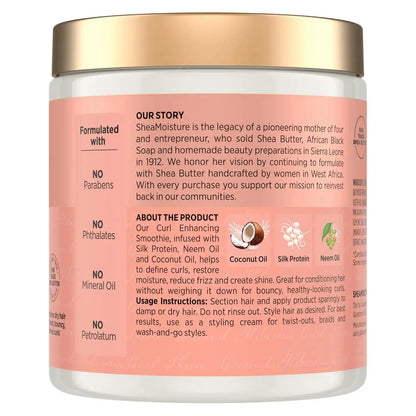 Shea Moisture Curl Enhancing Smoothie Hair Cream for Thick, Curly Hair Coconut and Hibiscus Sulfate Free and Paraben Free Curl Cream 20 oz