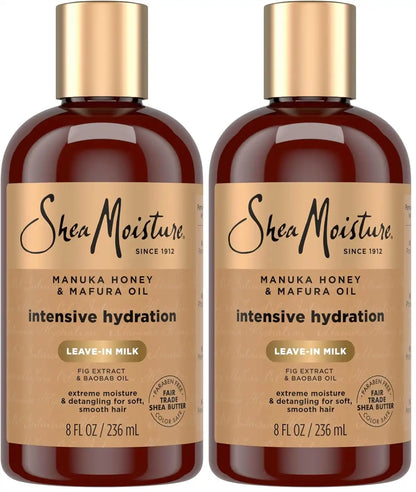 SheaMoisture Hydration Hair Milk Manuka Honey and Mafura Oil for Dry Hair to Hydrate and Style-Hair 8 oz,(Pack of 2)