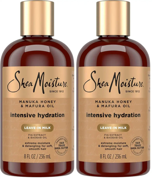SheaMoisture Hydration Hair Milk Manuka Honey and Mafura Oil for Dry Hair to Hydrate and Style-Hair 8 oz,(Pack of 2)