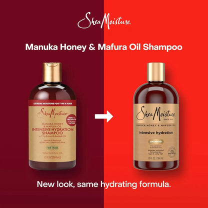 Shea Moisture Intensive Hydration Shampoo Manuka Honey and Mafura Oil for Dry, Damaged Hair Sulfate-Free 13 oz (Pack of 4)