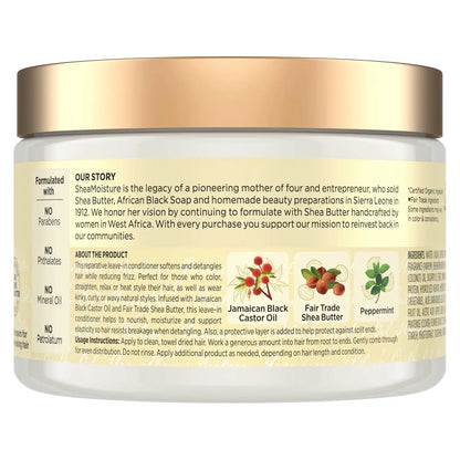 Shea Moisture Jamaican Black Castor Oil Leave In Conditioner 100% Pure Jamaican Black Castor Oil For Damaged Hair to Soften and Detangle Hair 11.5 oz (Pack of 12)
