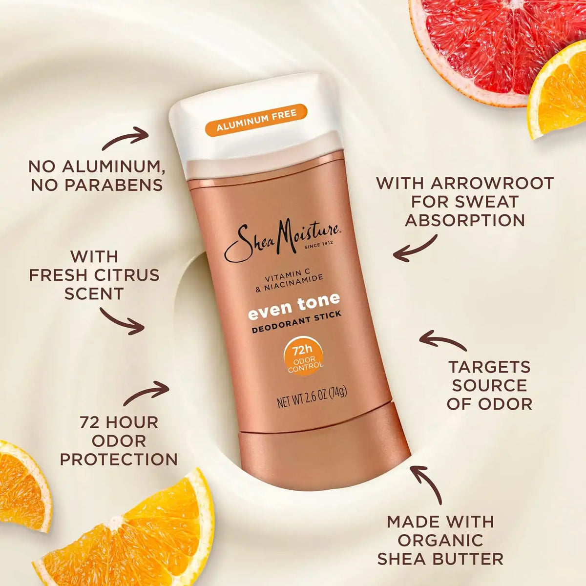 SheaMoisture Deodorant Stick Fresh 2.6 Ounce (Pack of 12)