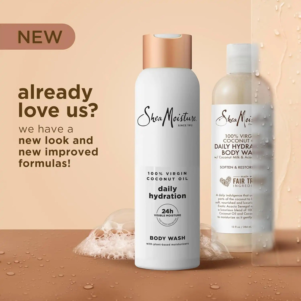 Shea Moisture Virgin Coconut Oil Body Wash Nourish and Replenish Skin 18 oz