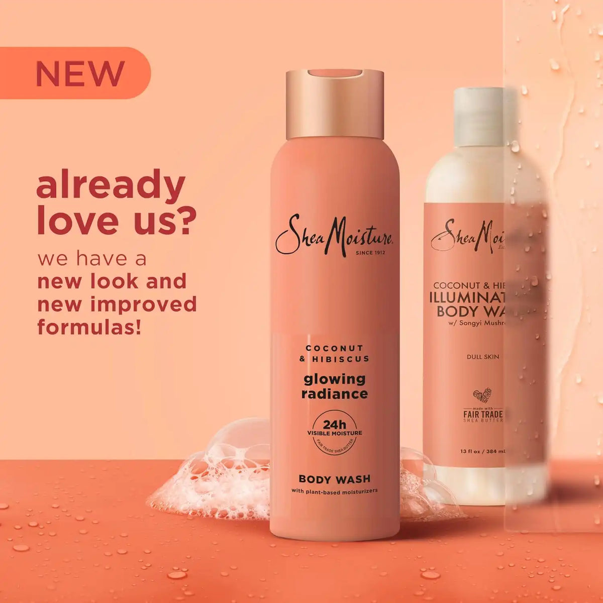 Shea Moisture Coconut Hibiscus Body Wash Glowing Radiance Glowing 18 oz