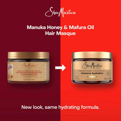 Shea Moisture Intensive Hydration Hair Masque Manuka Honey & Mafura Oil For Dry, Damaged Hair Deep Conditioning_Hair Treatment 11.5 oz (Pack of 12)