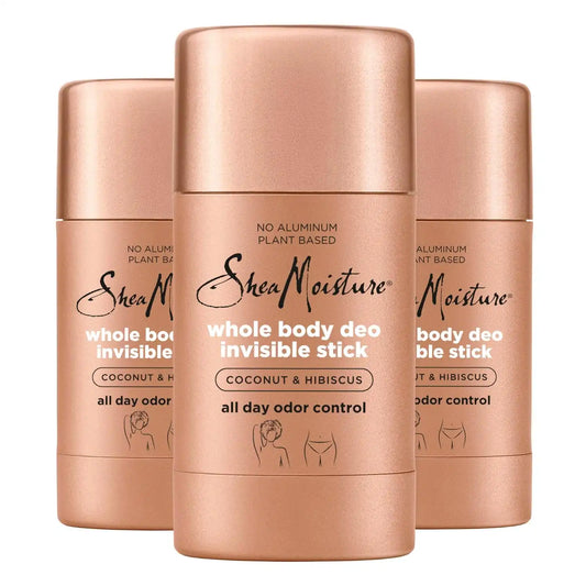 SheaMoisture Invisible Deo Stick Coconut & Hibiscus 3count Whole Body Plant Based, No Aluminum 2.6 oz