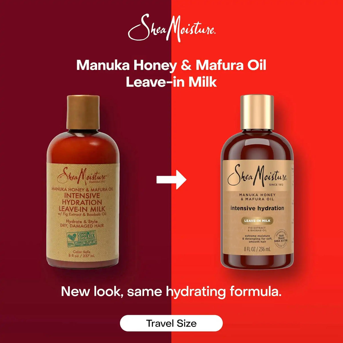 SheaMoisture Hydration Hair Milk Manuka Honey and Mafura Oil for Dry Hair to Hydrate and Style-Hair 8 oz,(Pack of 2)